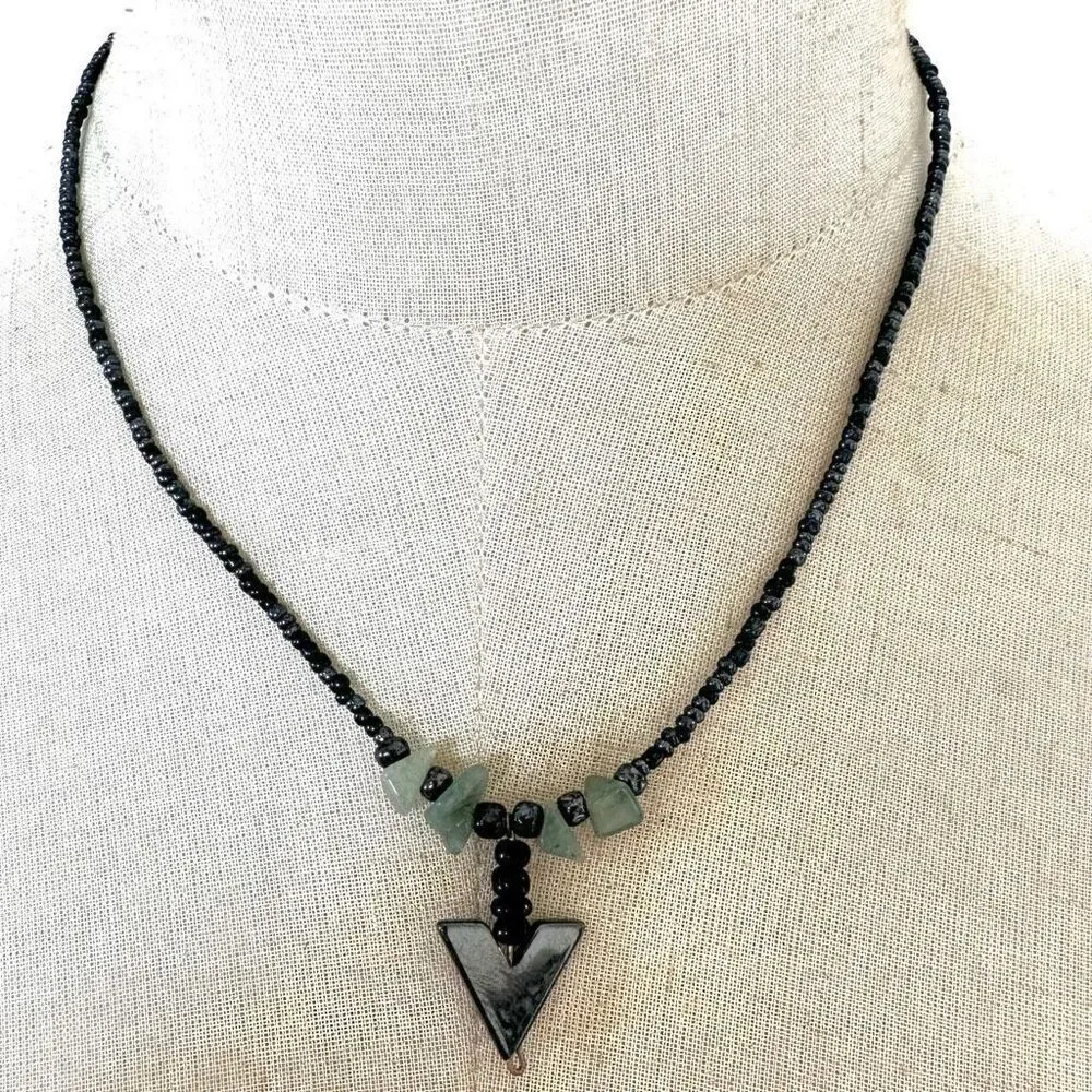 Hematite aventurine pendant necklace